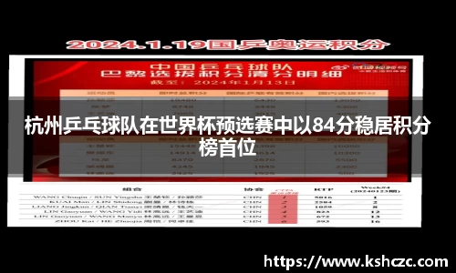 杭州乒乓球队在世界杯预选赛中以84分稳居积分榜首位